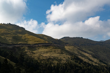 Beautiful landscape of mountains at Hehuashan in Taiwan.