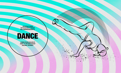 Breakdance freeze. Vector outline of Breakdance sport illustration.