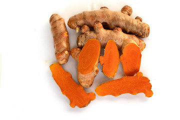 curcuma longa isolated on white background