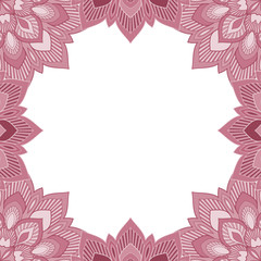 Abstract floral decorative frame for greeting card or invitation in ethnic style