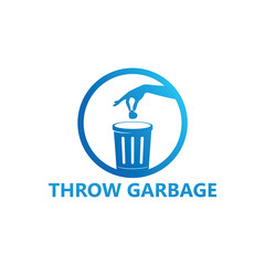 Trow Garbage Logo Template Design