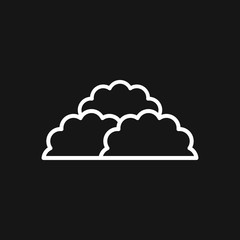 Bushes icon, vector silhouette isolated on backgorund.