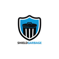 Shield Garbage Logo Template Design