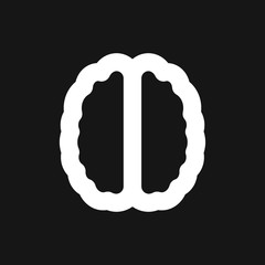 Brain vector icon. Simple illustration isolated on background