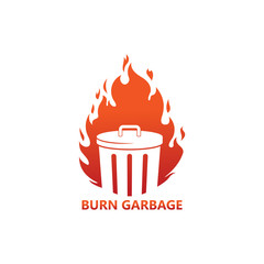 Burn Garbage Logo Template Design