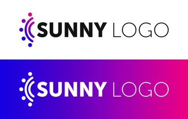Stylized sun logo. abstract form. Vector design element of the summer SUN.