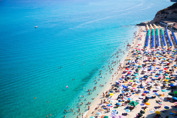 Tropea, public beach in Tropea from the top, overlooking the beach