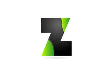 alphabet letter z black green for company logo icon design