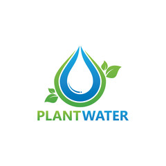 Plant Water Logo Template Design