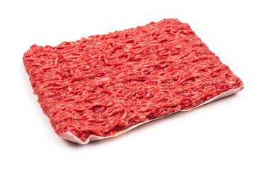 Chopped meat  isolated on white background.