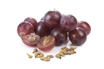 Obraz premium Grapes and Grape seed isolated on white background.