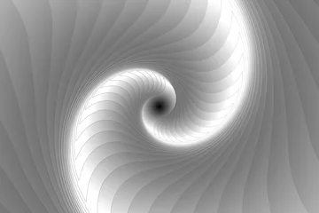 Foto auf Acrylglas Infinite geometry fractal background of black and white spiral jigsaw puzzle © Photochowk