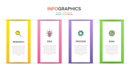 Infographic design with icons and 4 options or steps. Thin line vector. Infographics business concept. Can be used for info graphics, flow charts, presentations, web sites, banners, printed materials.