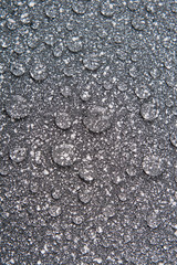 the water drops on the dotted surface close up with blurs