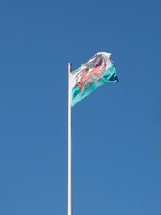 Welsh Flag of Wales over blue sky