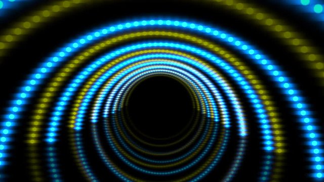 Multicoloured 3D light tunnel stage video background, perfect for dance parties, music videos, projection, corporate events and much more. Seamless loop background.