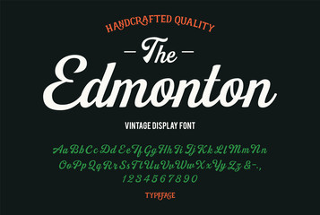 Vintage Modern Brush Font. Retro Typeface. Vector Illustration.