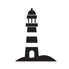 black lighthouse icon- vector illustration