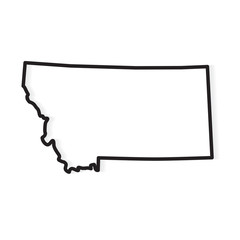 black outline of Montana map- vector illustration - obrazy, fototapety, plakaty