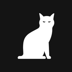 Cat icon. Logo design vector template Flat style.