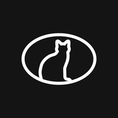 Cat icon. Logo design vector template Flat style.
