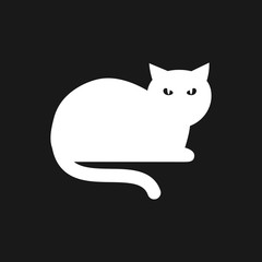 Cat icon. Logo design vector template Flat style.