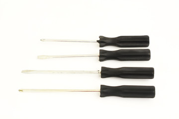 a new set of screwdrivers on a white background