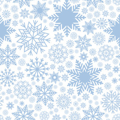 Fototapeta na wymiar Snowflakes. Seamless winter pattern with snowflakes. Vector illustration