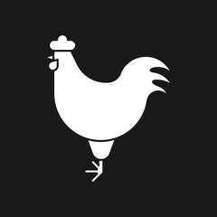 Cock icon. Rooster Flat cock icon design style vector illustrations