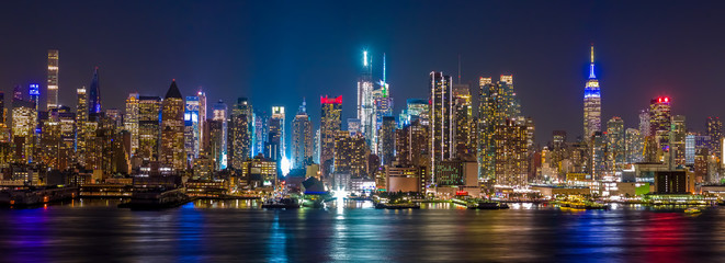 Fototapeta na wymiar New York City Manhattan midtown buildings skyline 2019 September