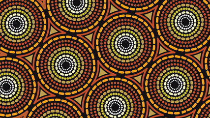 Illustration based on aboriginal style of seamless pattern background.