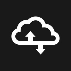 Cloud icon, outline and solid vector illustration