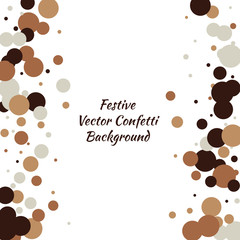 Festive color round confetti background. Square frame confetti texture for holiday, postcard, poster, website, carnivals, birthday and children's parties. Cover confetti mock-up. Wedding card layout