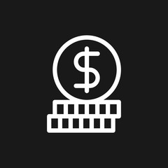 Coins Icon isolated on background. Money symbol