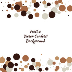 Festive color round confetti background. Square frame confetti texture for holiday, postcard, poster, website, carnivals, birthday and children's parties. Cover confetti mock-up. Wedding card layout