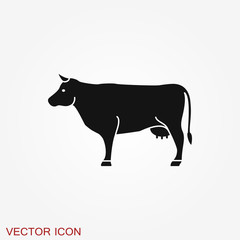 Cow icon. High quality symbol of animal for web design