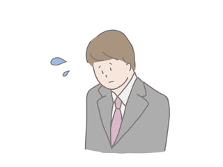 若いビジネスパーソン　謝る