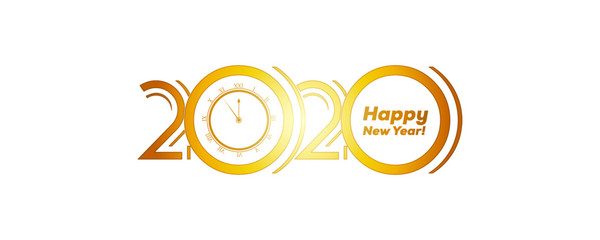 2020 Logo Happy New Year Background. Brochure Design Template, Poster, Card, Banner. Vector Illustration.