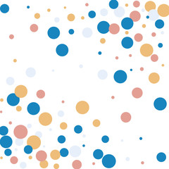 Festive color round confetti background. Square frame confetti texture for holiday, postcard, poster, website, carnivals, birthday and children's parties. Cover confetti mock-up. Wedding card layout