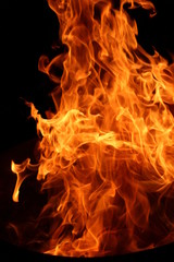 fire on black background