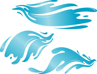 Water Abstract Three Wave Set