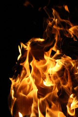 fire on black background