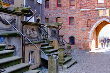 Facade sculptures in Mariaka street - Impressions from Gdańsk (Danzig in German) a port city on...