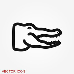 Crocodile icon. zoo animal flat design. vector symbol