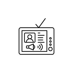 Commercial, TV, communication icon. Element of communication thin line icon