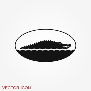 Crocodile icon. zoo animal flat design. vector symbol