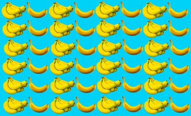 Bananen Composing auf Hellblauen Hintergrund