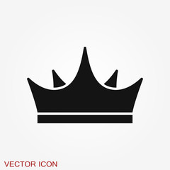 Crown Icon in trendy flat style isolated on background.