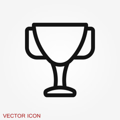 Trophy cup icon. Sport competition silhouette symbol.