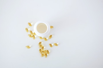 Pile of omega 3 tablets